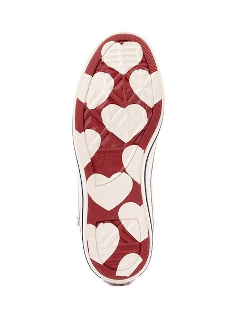 Converse White High Top Sneakers with Red & White Heart Studs - Picture 3 of 8